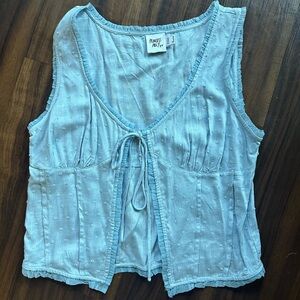 Princess Polly Bow Tie Front Crop Top Ruffle Hem